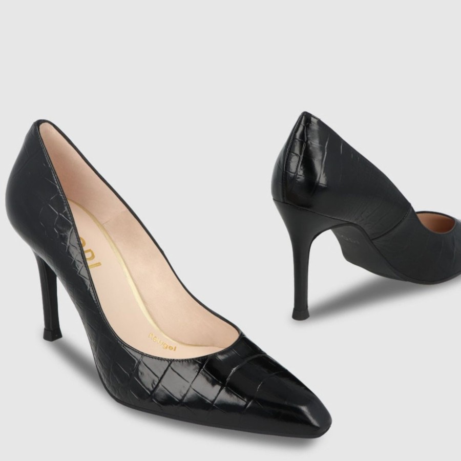 Shoes Lodi | Lodi Stenir Black Heeled Court Shoes