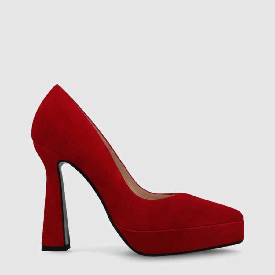 Shoes Lodi | Lodi Wanis Lips Red Suede Platform Heels