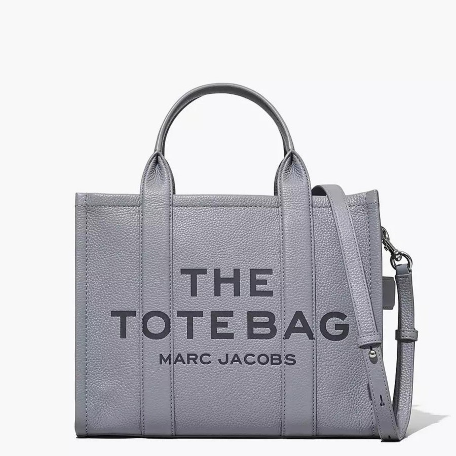 Handbags Marc Jacobs | Marc Jacobs Wolf Grey Medium Leather Tote Bag