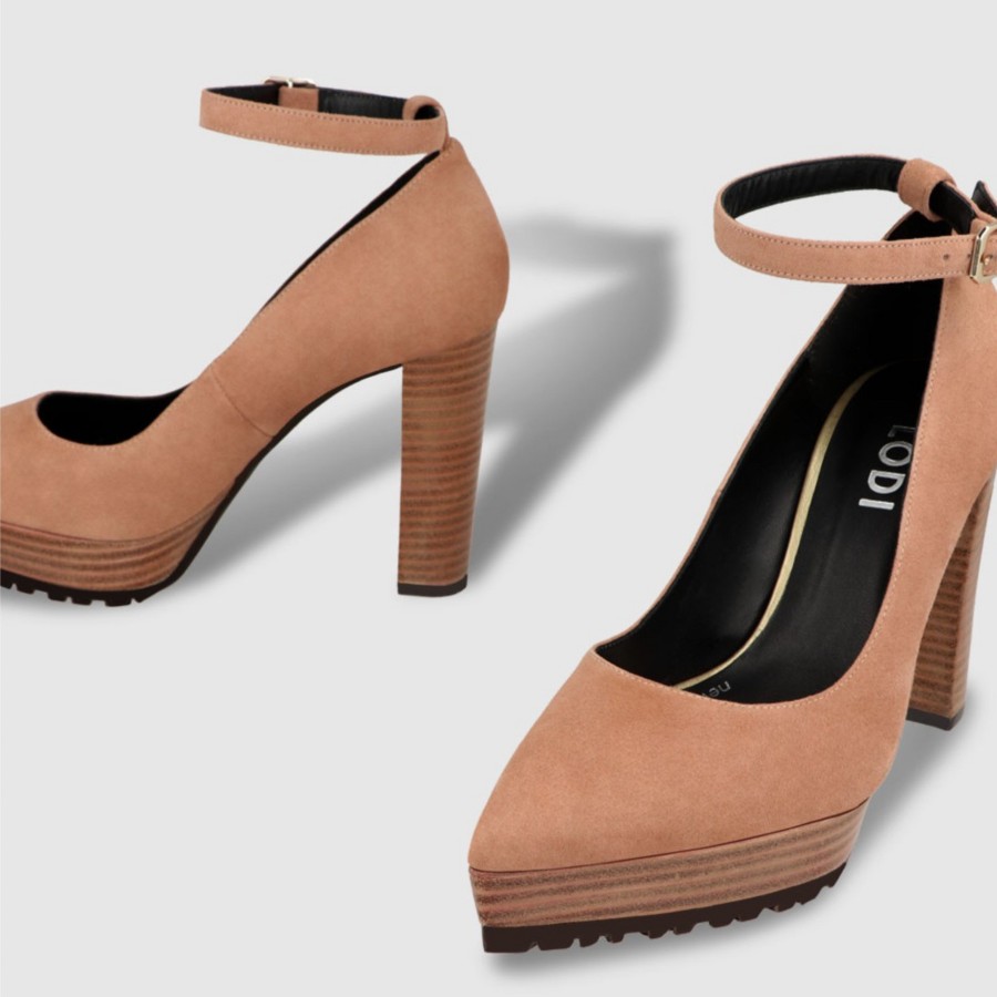 Shoes Lodi | Lodi Tinia Taupe Suede Platform Courts