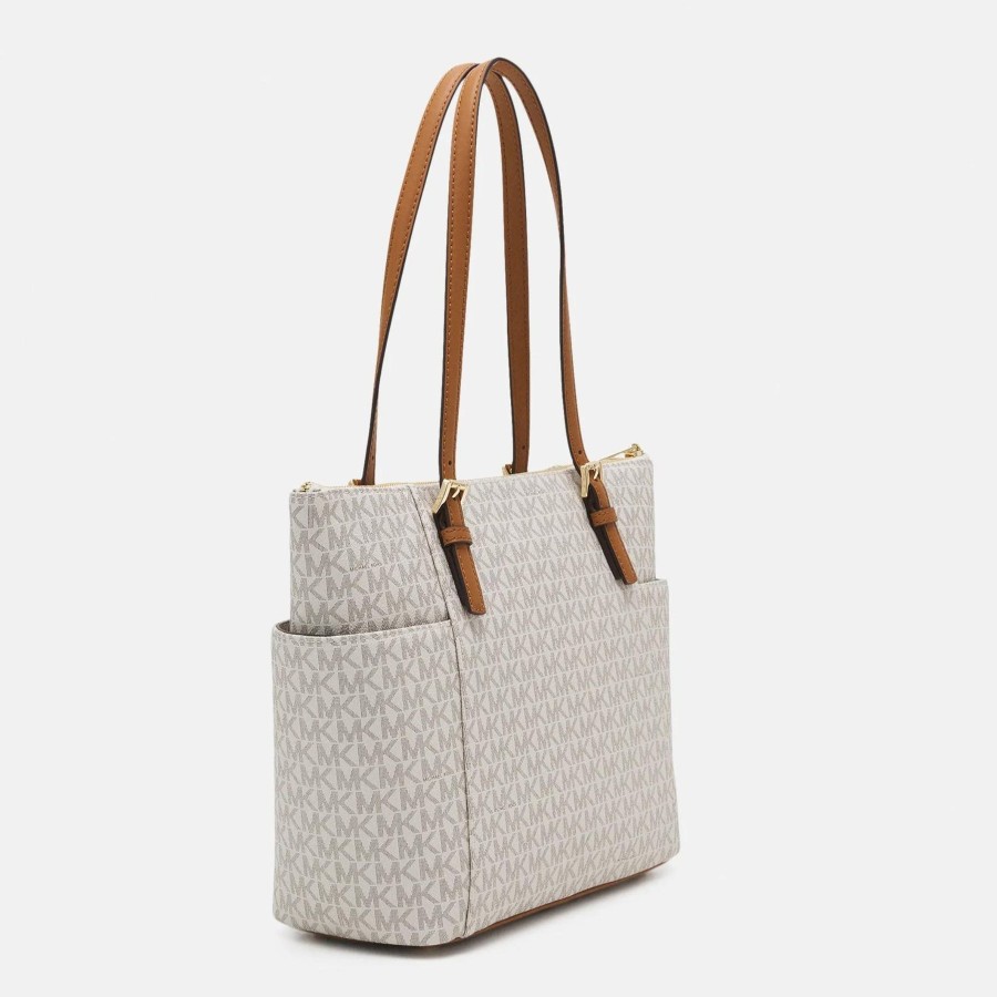 Handbags Michael Kors | Michael Kors Ew Tz Vanilla/Acorn Tote