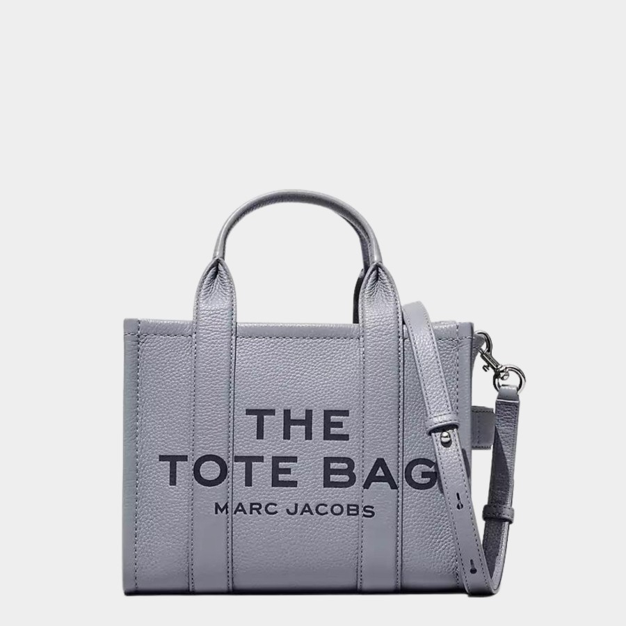 Handbags Marc Jacobs | Marc Jacobs Wolf Grey Small Leather Tote Bag