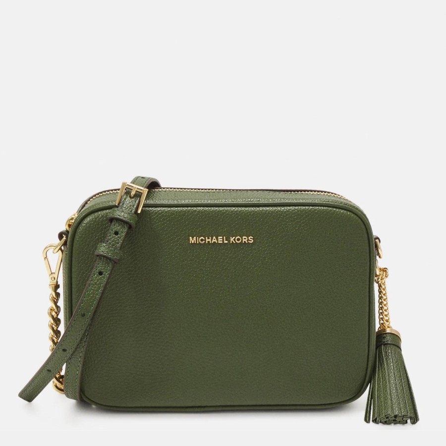 Handbags Michael Kors | Michael Kors Jet Set Green Camera Crossbody Handbag